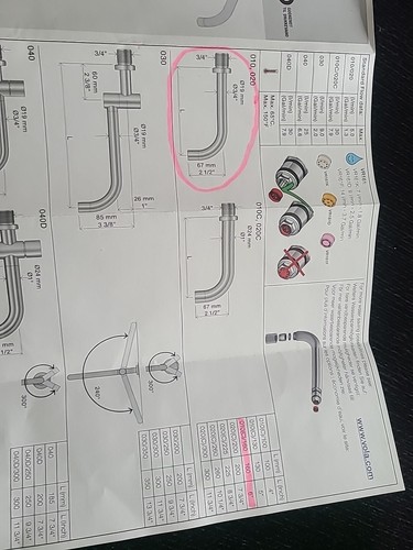 Vola chrome tap spout - tap,