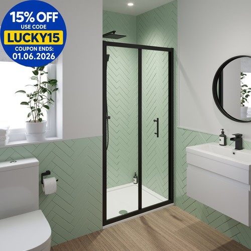 900mm bathroom fold shower - 900mm, bi