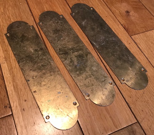 Brass door finger plates - brass,
