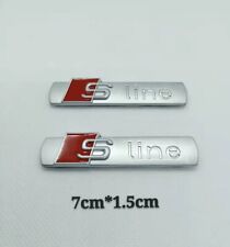 2 S Line Logo Emblem Badge Adhesive Sline Metal Silver Matt