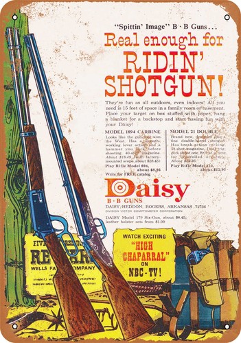 Metal sign daisy guns - metal,
