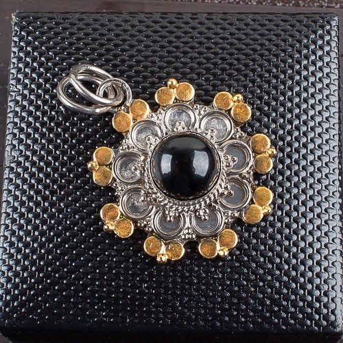 Black onyx cab gemstone 925 - black,