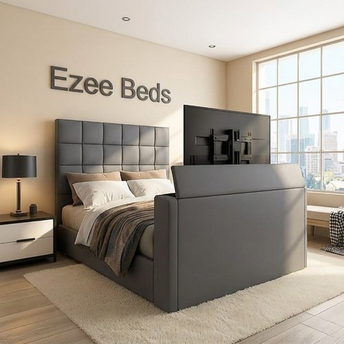 Cubed upholstered bed frame - cubed, tv