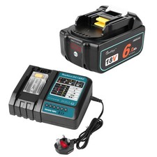 18V 6.0Ah Li-ion Battery for Makita BL1830 BL1840 BL1850 BL1860 + 18V Charger