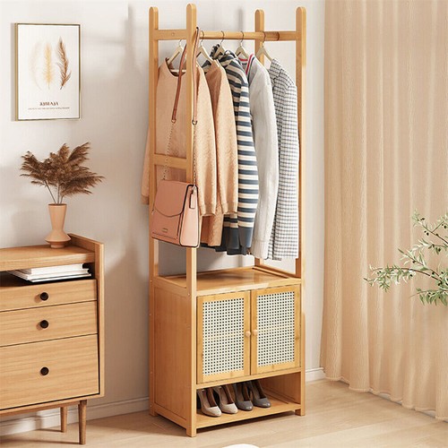Bamboo garment coat rack stand - coat,
