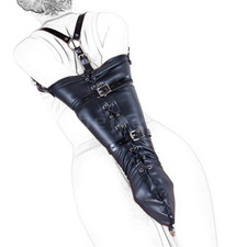 Faux Leather Single Armbinder Glove Over Shoulder Bondage Restraints Back BDSM