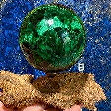 2.36 inch Green Malachite Ball - Polished Stone with Display Base - 471G