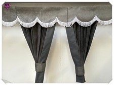 DUTCH STYLE TRUCK CURTAINS DOUBLE LINED GREY DARK DAF VOLVO MERCEDES MAN SCANIA