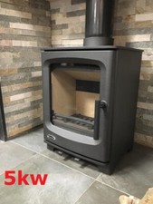 5KW MULTIFUEL STOVE CAST IRON LOG WOOD BURNER DEFRA CE APPROVED LARGE SCREEN