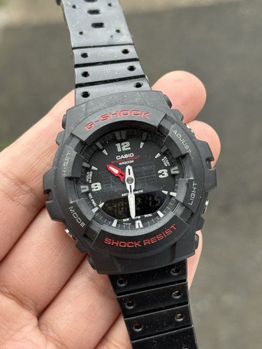 Casio shock 100 1bvmur red - g-shock, g-100-1bvmur