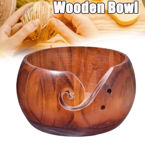 Large wooden yarn bowl - large,