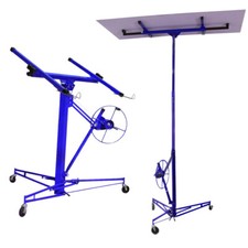 Fold 11'Ft Drywall Plasterboard Lift Hoist Panel Sheet Crane Caster Lifter Tools