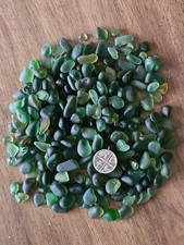 Mixed Size Seaham Tiny Green Olive Green Small Sea Glass Perfect For Crafts 200g