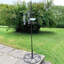 Metal Complete Bird Feeding Station with 4 Large Feeders & 3.5kg Patio Stand