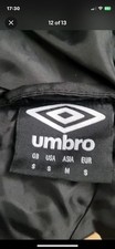 BNWT Black Knee Length  Umbro Jacket / Coat This Seasons Size Small