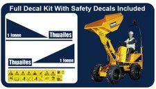 Thwaites 1 Tonne Dumper 1 ton Full Decal Kit With Safety Decals. Sticker Kit