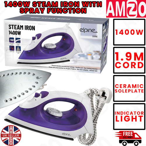 Elpine 1400w steam iron spray - 1400w,