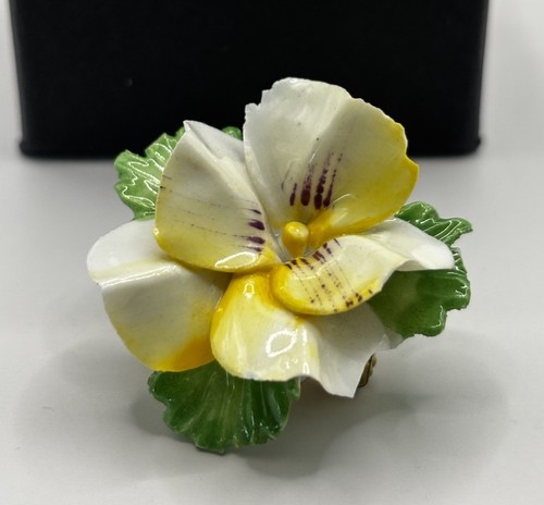 Vintage yellow floral bone - vintage,