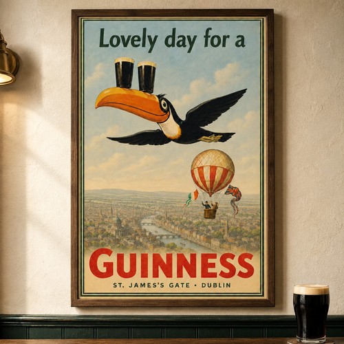 Vintage guinness toucan poster - vintage,