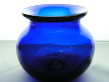 Handblown Leech Jar, Cobalt Blue, Rough Pontil, Bloodletting