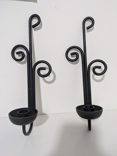 Pair vintage black wrought - of,