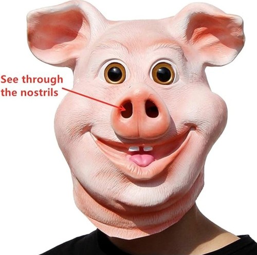 Pig head halloween latex - pig,