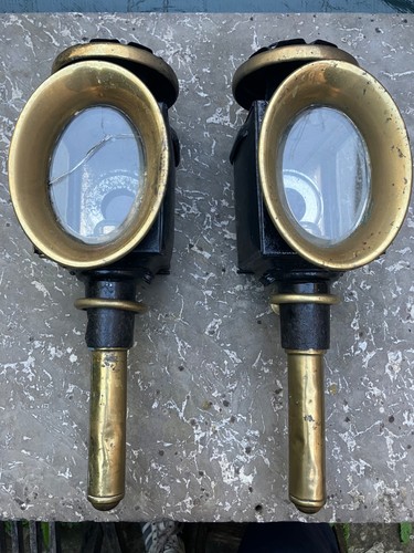 Pair antique carriage - of,