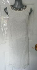 Joanna Hope 12 Light Ivory Lace Bead Neckline Occasion Dress Lined Back Zip NEW