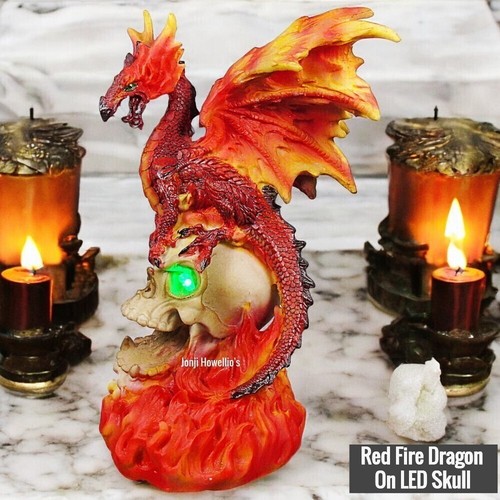 Red dragon skull - on,