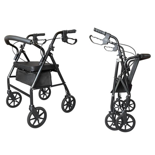 Black foldable rollator - black,