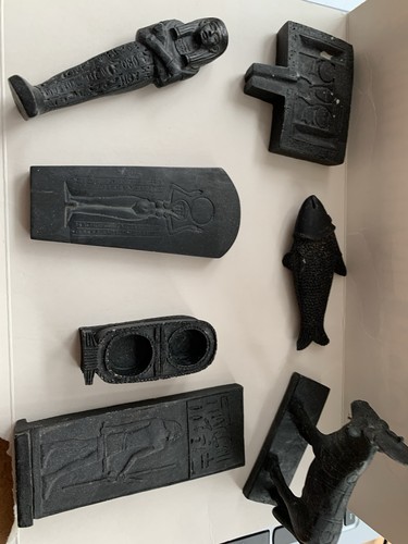 Black resin egyptian figures - egyptian,