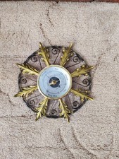 Vintage Shortland  Barometer 27 cm Wall Hanging Brass Leaf & Scroll Metalwork