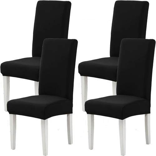 Black chair covers for dining - black,