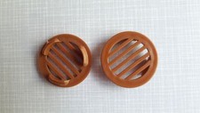 Ventilation Grilles Plastic Brown - Pair - Vintage Caravan - Diameter Approx 3.9cm