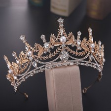 7.5cm Tall Pearl Crystal Tiara