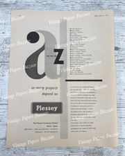 Plessey Company Ilford Essex A to Z Electronics Radio 1954 antique print advert
