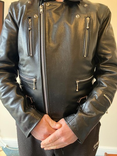 Mens black leather biker - mens,