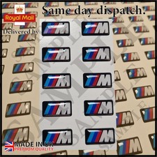 10X BMW M SPORT ALLOY WHEEL BADGE STICKER EMBLEM DECAL BMW 17MM X 9MM