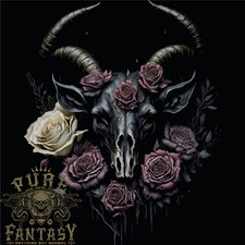 A Goat Skull With Roses Gothic