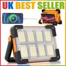 3500W Rechargeable LED Work Light Solar Cordless Portable Floodlight USB 4 Modes