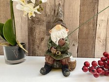 Garden Gnome Fishing Rod Gift Ornament Statue Figurine Frost Proof Pond Patio