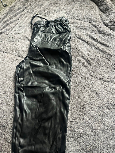 Black faux leather - -,