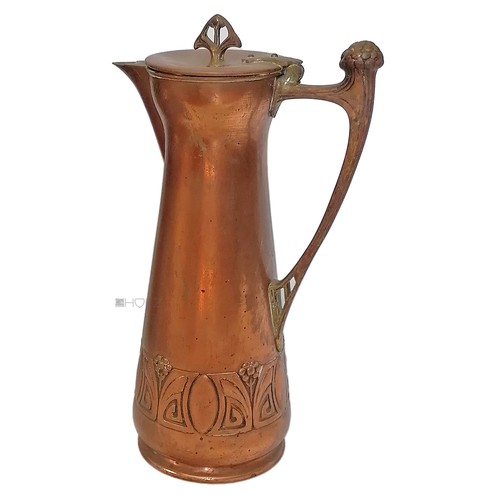 Art nouveau copper jug brass - art,