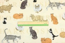 Harrods Cats Kittens Kitties 100% Cotton Fabric 