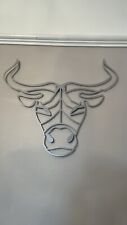 Silver Bull Geometric Metal Wall Art, Jungle Art, Nursery Wall Decor