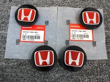 4PCS NEW GENUINE HONDA TYPE R BLACK WHEEL CENTER CAPS W RED H 44732-TGH-A01