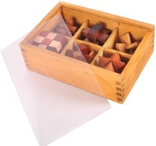 Ameego 6 in One Wooden 3D IQ Brain Teasers Puzzle Games Set for Adults and Teens