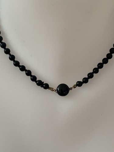 Vintage black glass stone - vintage,