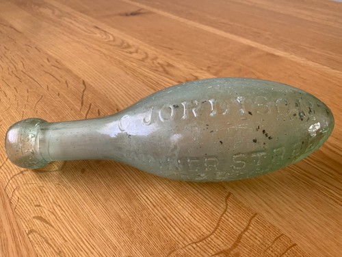 Antique green glass torpedo - antique,
