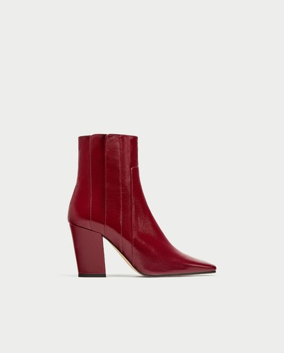 Zara women red leather - zara,